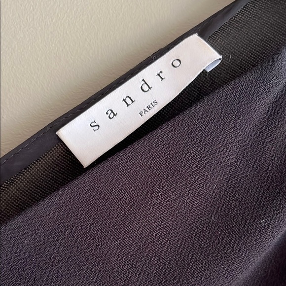 SANDRO PARIS Black V-Neck Sheath Mini Dress size 1 - Picture 10 of 16